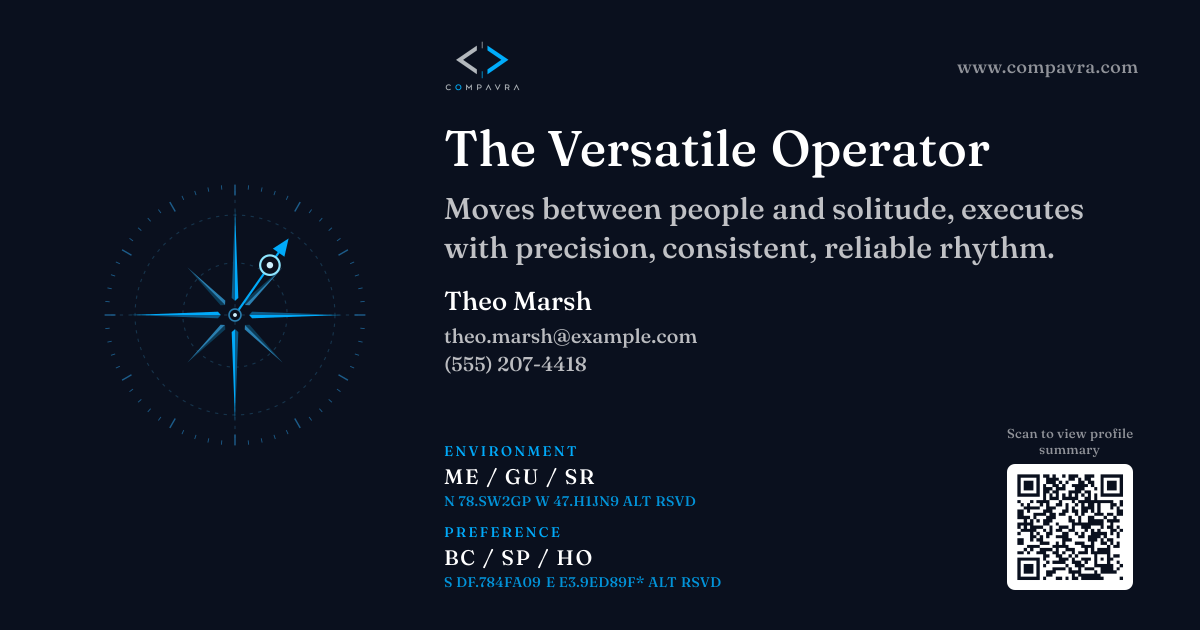 The Versatile Operator example Compavra career card