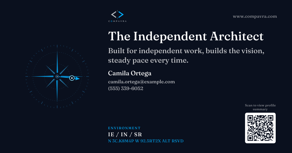 The Independent Architect example Compavra career card